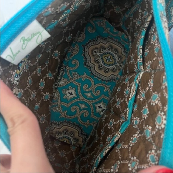 Vera Bradley Blue turquoise Paisley Crossbody Bag + Matching Wallet Set - Picture 4 of 6